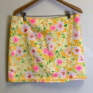 Crown & Ivy Floral Mini Skirt in Yellow and Pink